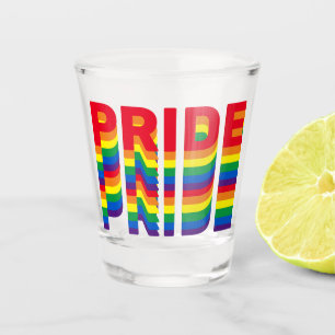 Pride lgbt lgbtq queer gay rainbow colors pattern shot glass