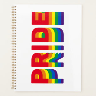 Pride lgbt lgbtq queer gay rainbow colors white planner