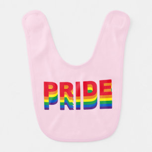Pride lgbt lgbtq queer gay rainbow light pink baby bib