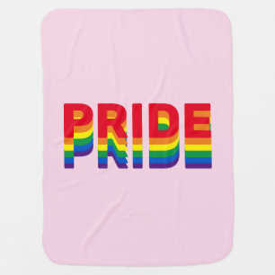 Pride lgbt lgbtq queer gay rainbow light pink baby blanket