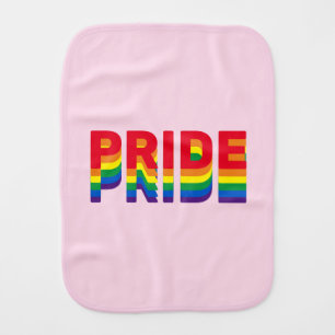 Pride lgbt lgbtq queer gay rainbow light pink baby burp cloth