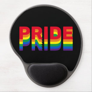 Pride lgbt lgbtq queer gay rainbow retro black gel mouse pad