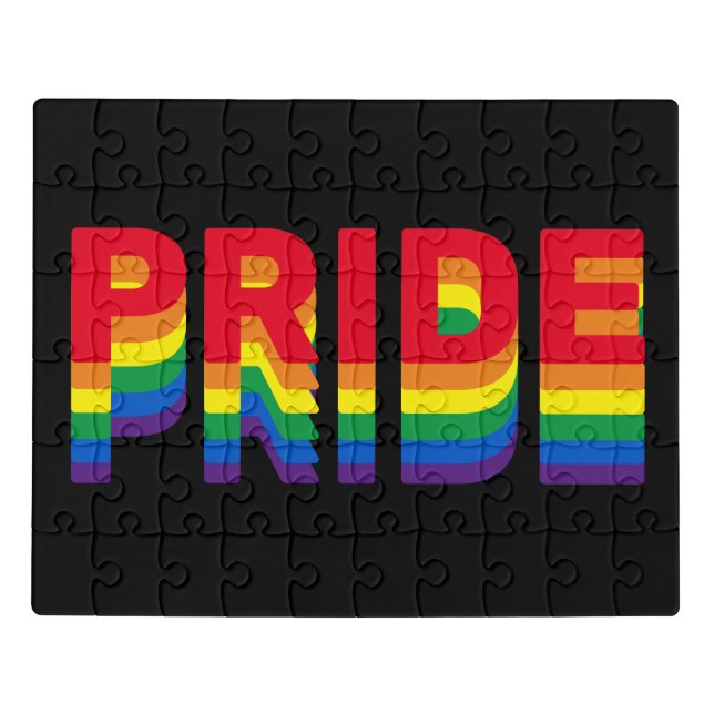 Pride lgbt lgbtq queer gay rainbow retro black jigsaw puzzle (Puzzle Horizontal)