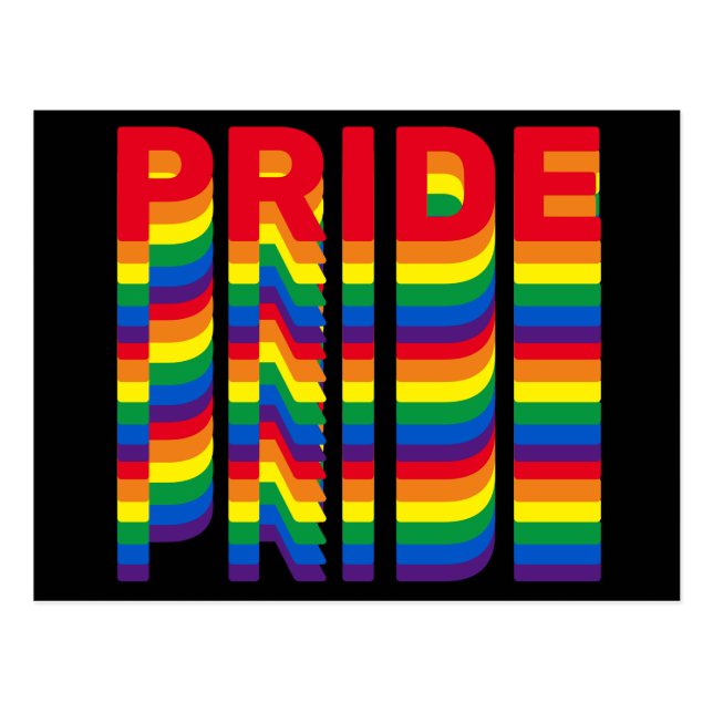 Pride lgbt lgbtq queer gay rainbow retro black postcard (Front)