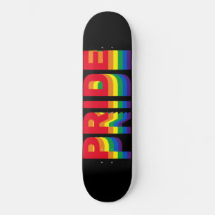 Pride lgbt lgbtq queer gay rainbow retro black skateboard