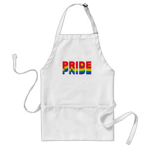 Pride lgbt lgbtq queer gay rainbow retro colors adult apron