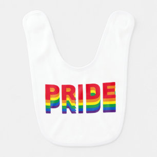 Pride lgbt lgbtq queer gay rainbow retro colors baby bib