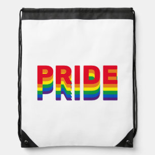 Pride lgbt lgbtq queer gay rainbow retro colors drawstring bag