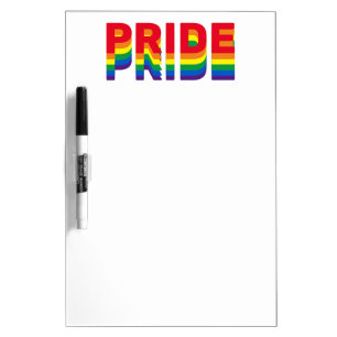 Pride lgbt lgbtq queer gay rainbow retro colors dry erase board