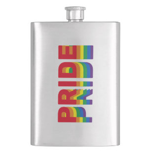 Pride lgbt lgbtq queer gay rainbow retro colors flask