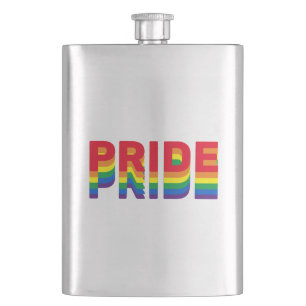 Pride lgbt lgbtq queer gay rainbow retro colors flask