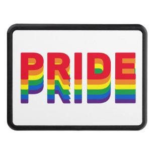 Pride lgbt lgbtq queer gay rainbow retro colors hitch cover