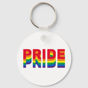 Pride lgbt lgbtq queer gay rainbow retro colors keychain