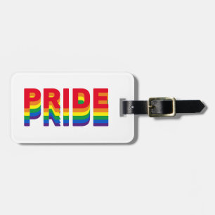 Pride lgbt lgbtq queer gay rainbow retro colors luggage tag