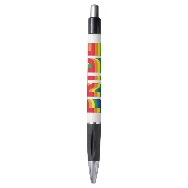 Pride lgbt lgbtq queer gay rainbow retro colors pen (Front Vertical)