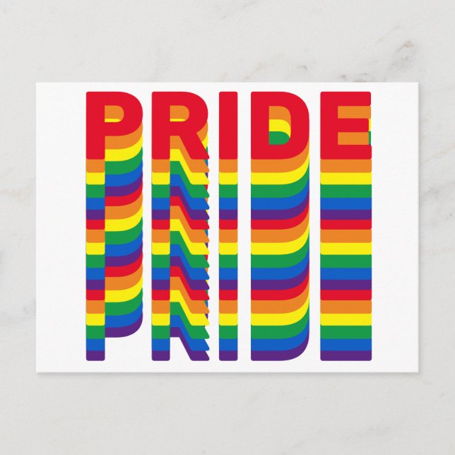 Pride lgbt lgbtq queer gay rainbow retro colors postcard (Front)