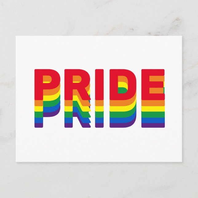 Pride lgbt lgbtq queer gay rainbow retro colors postcard (Front)
