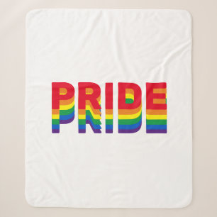 Pride lgbt lgbtq queer gay rainbow retro colors sherpa blanket