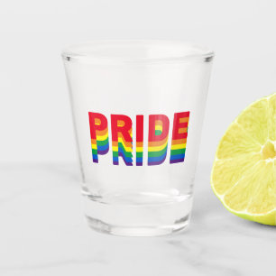 Pride lgbt lgbtq queer gay rainbow retro colors shot glass