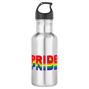 Pride lgbt lgbtq queer gay rainbow retro colors stainless steel water bottle