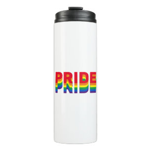 Pride lgbt lgbtq queer gay rainbow retro colors thermal tumbler