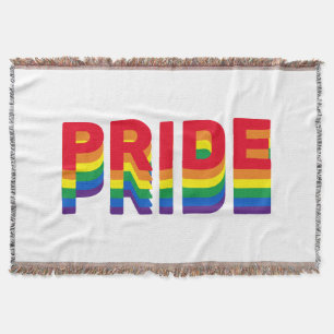 Pride lgbt lgbtq queer gay rainbow retro colors throw blanket