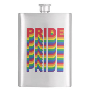 Pride lgbt lgbtq queer gay rainbow retro pattern flask
