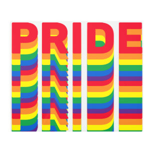 Pride lgbt lgbtq queer gay rainbow retro pattern metal print