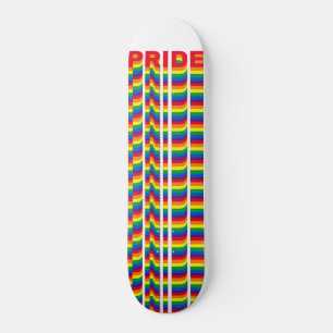 Pride lgbt lgbtq queer gay rainbow retro pattern skateboard