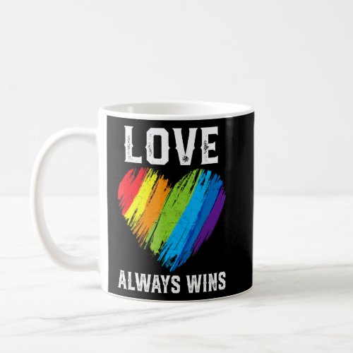 Pride Lgbt Month Cute Rainbow Heart Love Wins  Coffee Mug