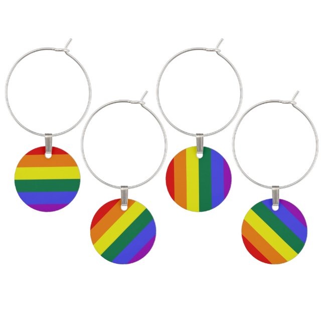 Pride LGBT Rainbow Funny Wine Charm (Staggered)