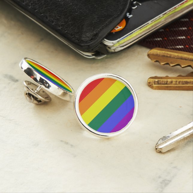 Pride LGBT Rainbow Lapel Pin (In Situ)