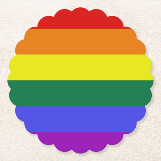 Pride LGBT Rainbow Paper Coaster (Front)