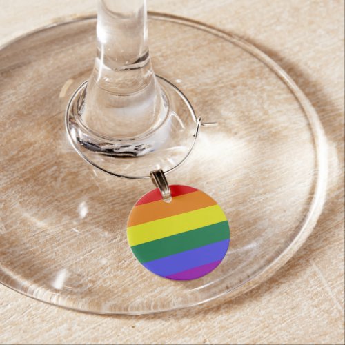 Pride LGBT Rainbow Wine Charm