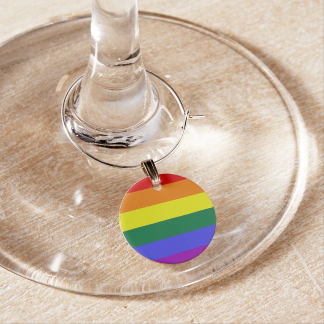 Pride LGBT Rainbow Wine Charm (In Situ)
