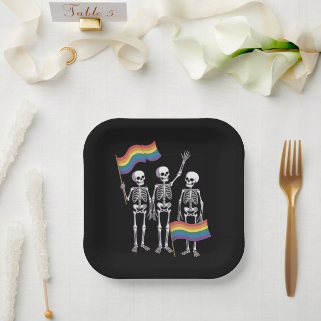 Pride LGBT Rights Lesbian Gay Ally LGBTQ Trans  Paper Plates (Wedding)