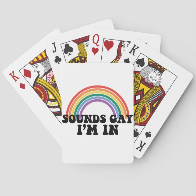 Pride LGBT Sounds Gay I'm In Gay Rainbow Poker Cards (Back)