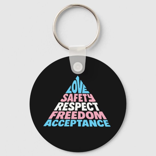 PRIDE LGBT trans positive ally support hierarchy Keychain (Front)