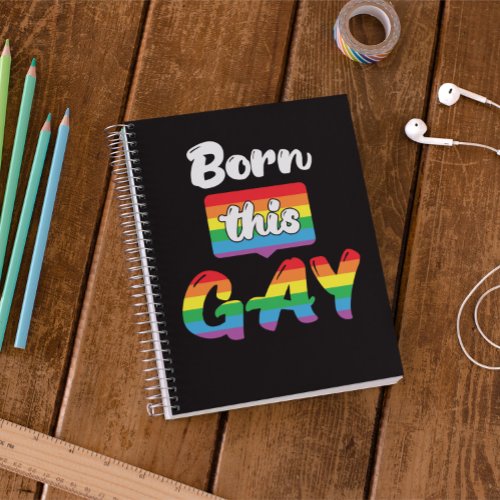 Pride LGBTQ Born This Gay Spiral Photo Notebook