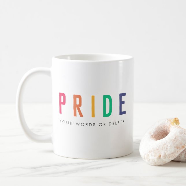 Pride | LGBTQ Gay Modern Rainbow Coffee Mug (With Donut)