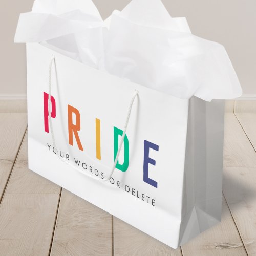 Pride  LGBTQ Gay Modern Rainbow Large Gift Bag