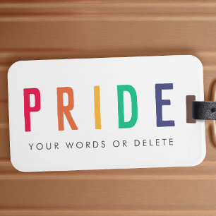 Pride LGBTQ Gay Modern Rainbow Luggage Tag