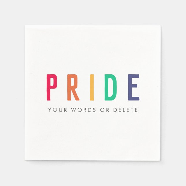 Pride | LGBTQ Gay Modern Rainbow Napkins (Front)