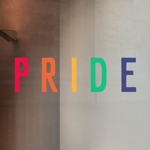 Pride  LGBTQ Gay Modern Rainbow Window Cling
