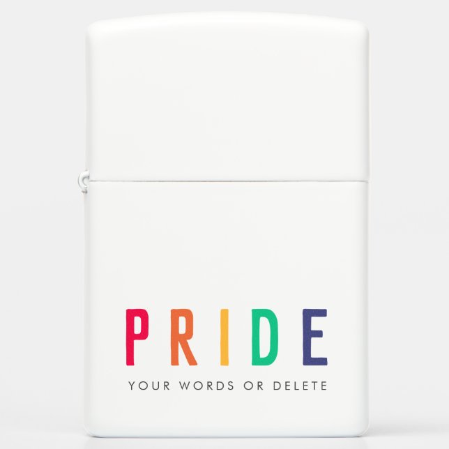 Pride | LGBTQ Gay Modern Rainbow Zippo Lighter (Front)