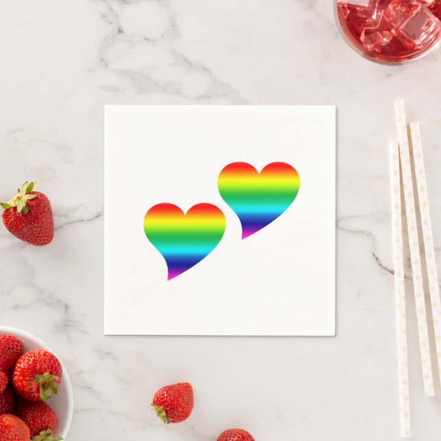 Pride lgbtq lgbt Hearts Valentine's day paper Napkins (Insitu)