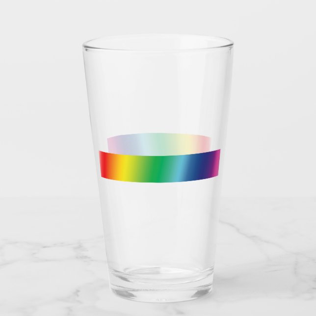 Pride lgbtq lgbt rainbow colors pattern glass cup (Front)