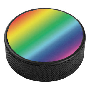 Pride lgbtq lgbt rainbow colors pattern hockey puck