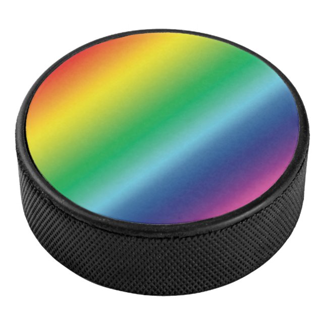 Pride lgbtq lgbt rainbow colors pattern hockey puck (3/4)