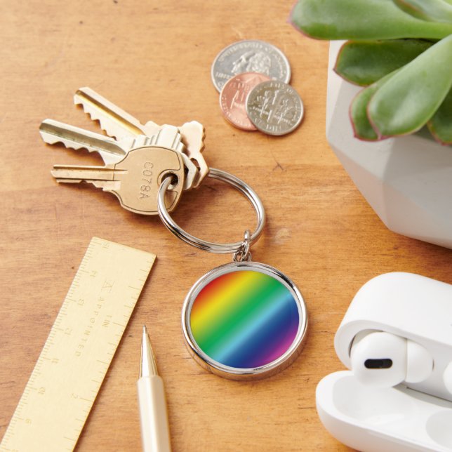 Pride lgbtq lgbt rainbow colors pattern keychain (Desk)